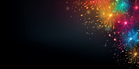 colorful new year banner with a little firework