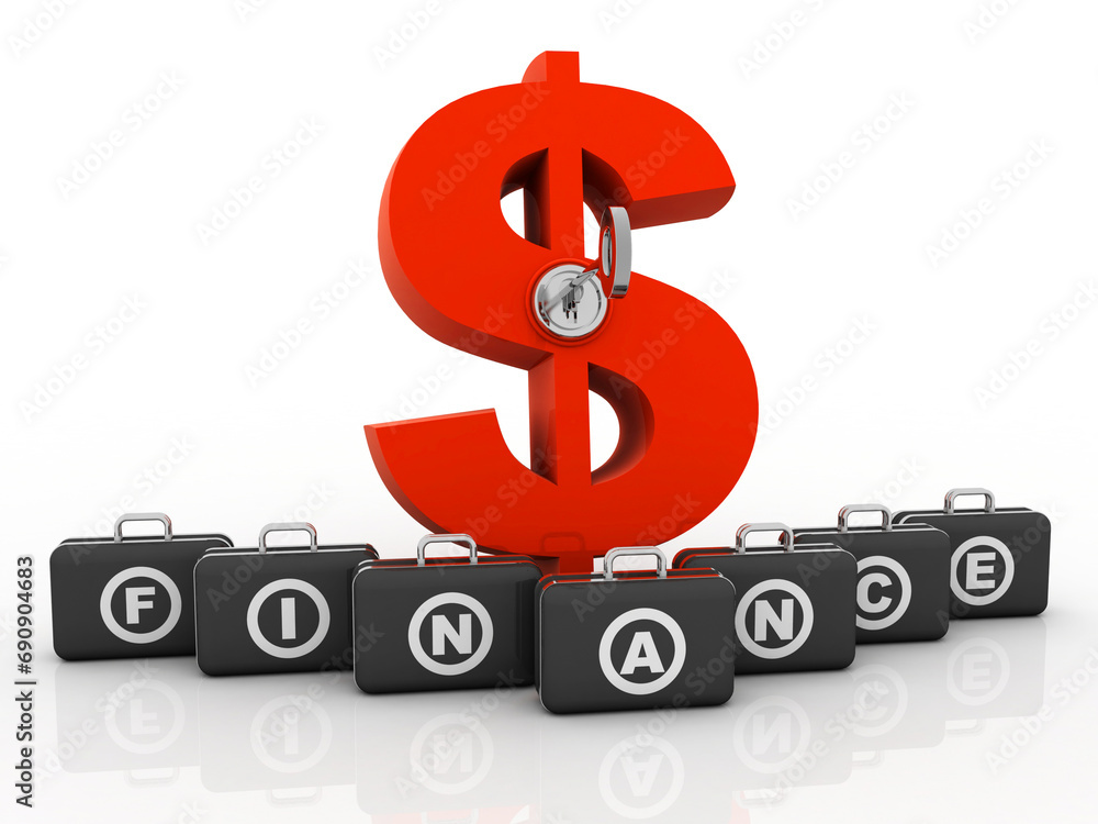 Poster 3d rendering insert key dollar symbol