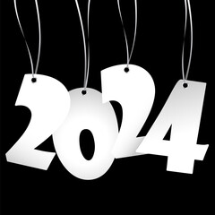 hanging new year 2024 numbers