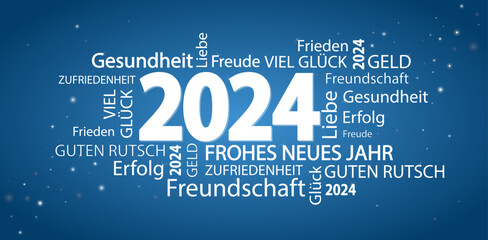 word cloud with new year 2024 greetings - 690905470