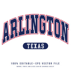 Arlington text effect vector. Editable college t-shirt design printable text effect vector	 - obrazy, fototapety, plakaty