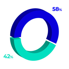 42 58 3d donut pie chart illustration eps vector