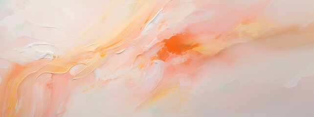 Obraz na płótnie Canvas White peach pink color acrylic abstraction. Expressive aesthetics of oil painting. Bright colors background. Modern Art.