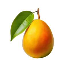 Tuinposter Mango Steen Fruit photograph isolated on white background © Herlita