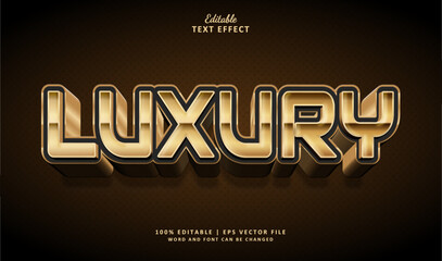 Luxury Text Effect 3d. Editable Text Effect Style Luxury Gold Metallic.