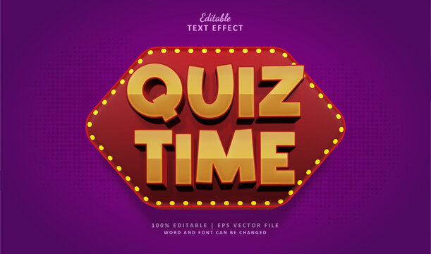 Quiz Time Editable Text Effect Style 3d Game Show