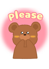 Super cute bear expression, icon, element, bear, cute, cartoon