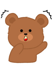 Obraz na płótnie Canvas Super cute bear expression, icon, element, bear, cute, cartoon