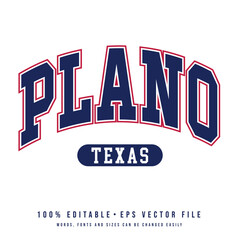 Plano text effect vector. Editable college t-shirt design printable text effect vector	 - obrazy, fototapety, plakaty
