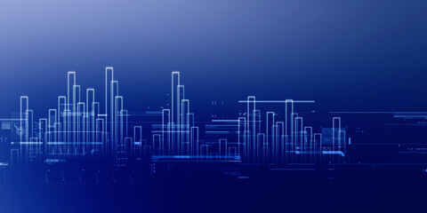 Fototapeta premium 2d rendering Stock market online business concept. business Graph 