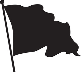 Waving flag  silhouette eps vector