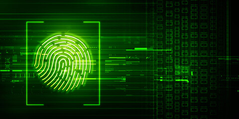 Fingerprint Scanning Technology Concept 2d Illustration