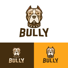 American Pitbull terrier face logo, Bully symbol with some background variations - 690916276