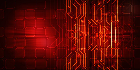Obraz premium 2d illustration Abstract futuristic electronic circuit technology background