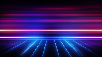 colorful neon lines, glowing in the dark. Abstract minimalist geometric background. Ultraviolet spectrum. Cyber space. Futuristic wallpaper. Generative AI