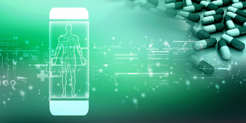 2d illustration Human Male Muscle Body
