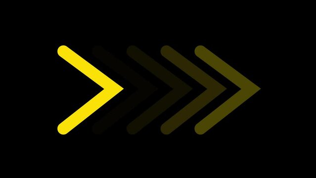 Abstract of yellow arrows animation with optional mattes. Technology arrow navigation 4k video.