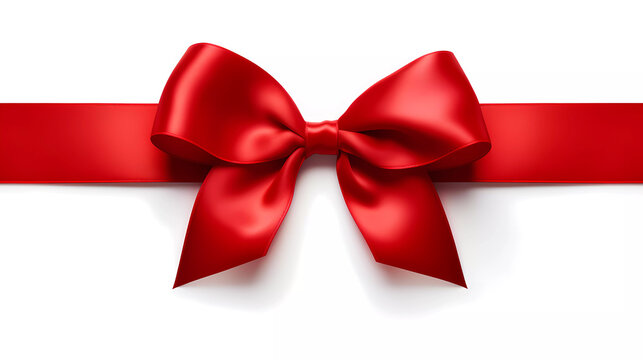 A red ribbon with a bow on it is shown in this image;