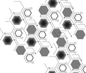 Hexagon molecular pattern and chemical engineering, genetic research, molecular structure. Can be used for innovation technology concept, science, healthcare, and medicine design