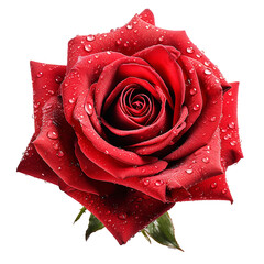Fototapeta premium Red rose isolated on transparent background. Ai Generate