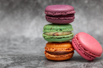 Colorful macaron cookies ready to be served