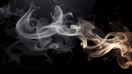 Obraz premium A set of smoke brushes on a black background with a white smoke effect on the top of the brushes