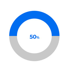 50 percent pie chart outline stroke vector illustration eps