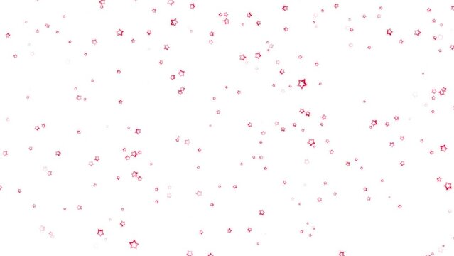 Beautiful red stars loop motion on white background. Concept holidays copy space animation.