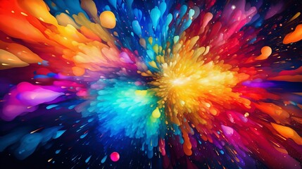 a vibrant abstract background with explosive bursts of color, evoking a sense of joy and celebration.