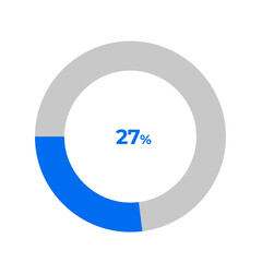 27 percent pie chart outline stroke vector illustration eps