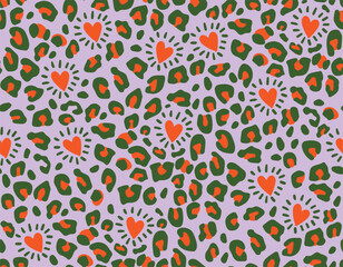 Cute Safari Animal skin print seamless pattern vector illustration EPS10 - 690925647