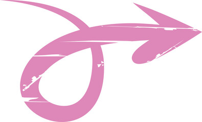 Grunge Turn Right Arrow Illustration
