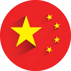 Flag of China in Round Button
