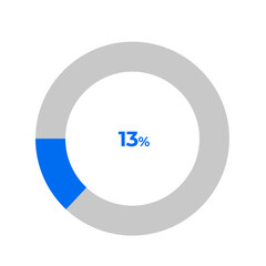 13 percent pie chart outline stroke vector illustration eps