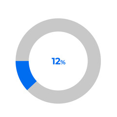 12 percent pie chart outline stroke vector illustration eps