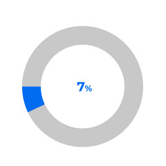 7 percent pie chart outline stroke vector illustration eps