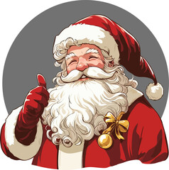 Picture of a cute Santa Claus who congratulates you on the New Year and the birth of Christ.