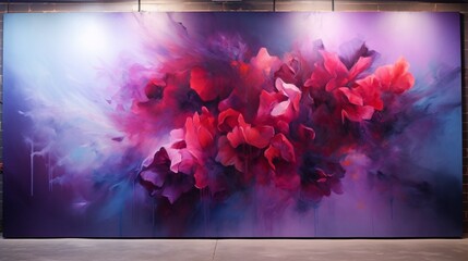 a visually captivating canvas that seamlessly combines fiery reds, cool blues, and deep purples, creating a sense of balance and contrast.