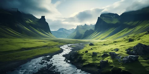 Abwaschbare Fototapete Nordeuropa astonishing Iceland Landscape From Drone