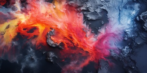 aerial view of volcanic landscape