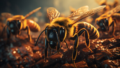 Recreation of bees in mud