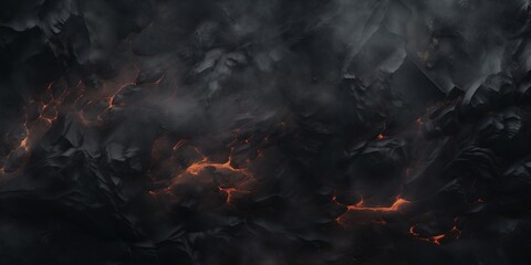 top down flat view to dramatic volcanic landscape