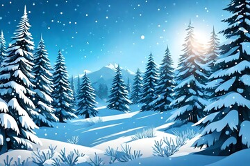 Obraz premium winter landscape with trees