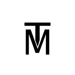 TM letter calligraphic Minimal monogram emblem style vector logo