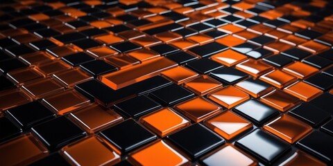 Obraz premium Beautiful closeup textures abstract tiles and black gold and yellow color glass pattern wall background and art wallpaper. Broadcast design opener screensaver