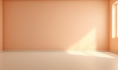 Light and shadow on the wall and floor for design or creative work. beautiful original background image of an empty space in pink orange tones high resolution