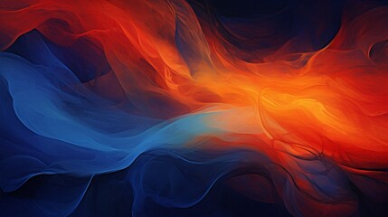 an abstract background with an intriguing combination of midnight blues and fiery oranges, creating a sense of mystery and contrast.