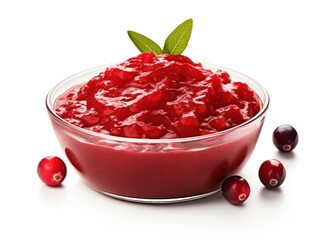 Cranberry sauce isolated on white background