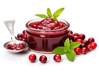 Cranberry sauce isolated on white background