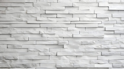 Abstract white brick wall texture for pattern background. Generative AI.